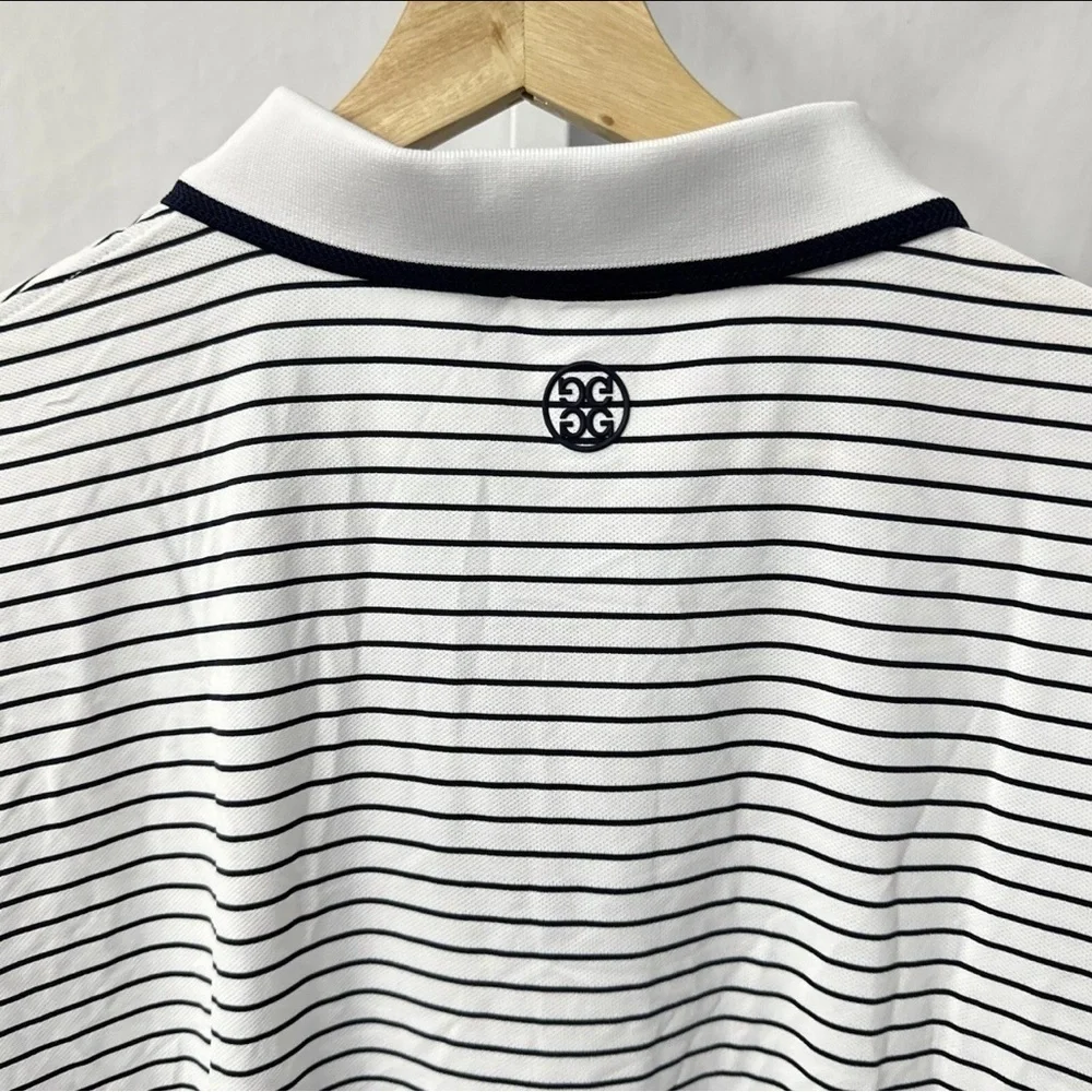 G/Fore Short Sleeve Golf Polo Shirt Mens 2XL‎ XXLarge White Stripe $110